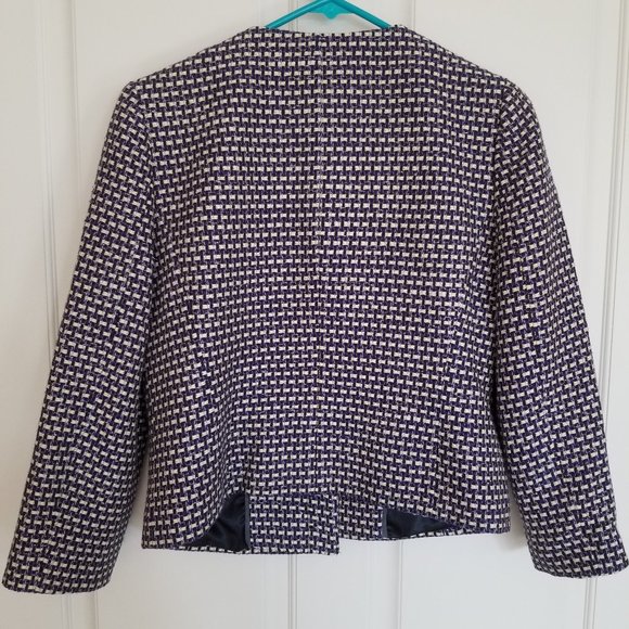 J. Crew Metallic Tweed Navy Blazer - Picture 6 of 8